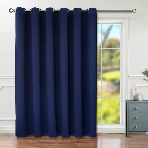 Miniatura 100 de BGment Cortina de Puerta Corredera de Moda 120 X 96 Pulgadas, Cortinas Opacas Térmicas Anchas que Oscurecen la Habitación Divisor de Habitación Azul