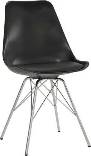 Miniatura 4 de Coaster Home Furnishings - Juniper - Sillas de comedor sin brazos con tapicería de cuero sintético suave y patas cromadas - Cocina y comedor