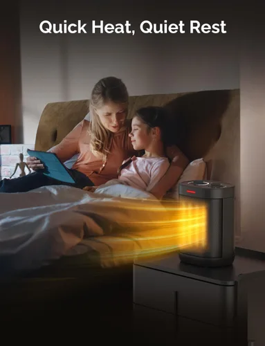 Miniatura 6 de Calentadores de espacio de 1500 W para uso en interiores, calentador portátil de cerámica PTC, calentador de espacio pequeño con termostato, tres