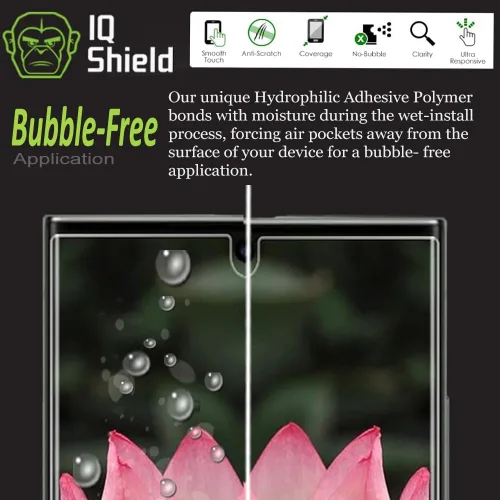 Miniatura 7 de IQShield Paquete de 2 protectores de pantalla para Samsung Galaxy S23 Ultra: película de TPU transparente, instalación sin burbujas, resistente a