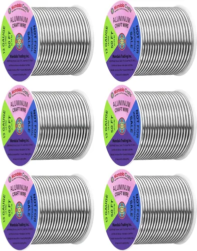 Miniatura 308 de Mandala Crafts - Alambre de aluminio anodizado de 8 calibre para hacer joyas - 9.75 m de alambre flexible negro colorido - Flexible para bonsái