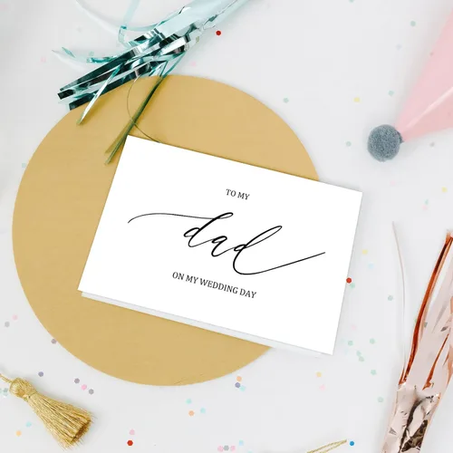 Miniatura 4 de Nchigedy Tarjeta del día de boda para padre, tarjeta de agradecimiento, interior en blanco, 8 x 5.3 pulgadas, tarjeta pesada, funda protectora de #6