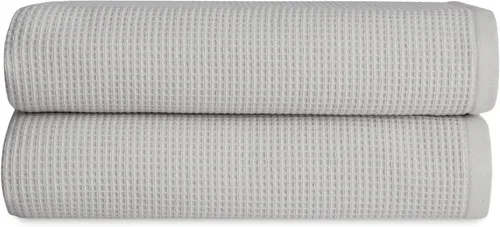 Miniatura 13 de Cozy Earth Toallas de baño de punto gofre, 60% algodón, 40% viscosa de bambú, 40 x 65 pulgadas, rizo suave y absorbente, reversible, patrón de punto