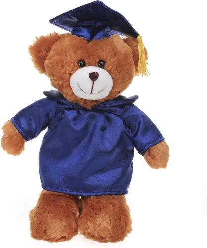 Miniatura 13 de Plushland Peluche de oso marrón, regalos para el día de graduación, texto personalizado, nombre o logotipo de tu escuela en el vestido, lo mejor