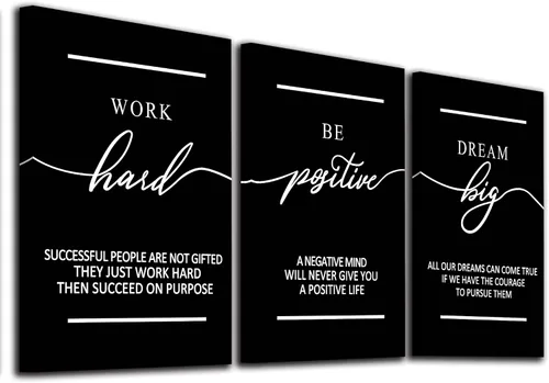Arte de Pared Motivacional - Pósteres de Lienzo Inspiracionales Impresiones de Pinturas con Citas Negras Cuadros Emprendedor Citas Positivas T-3