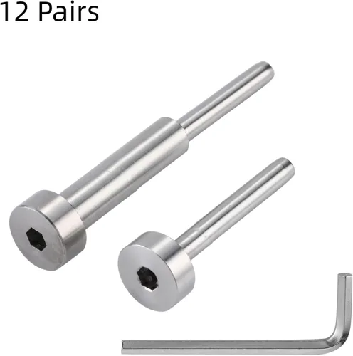 Miniatura 4 de Kit de barandilla de cable de 1/8 pulgadas, con rosca invisible, terminal receptor de cabeza hexagonal para poste de madera y metal con llave Allen