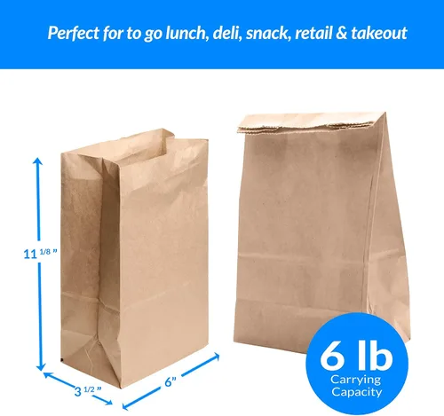 Miniatura 4 de Reli. Bolsas de papel marrón 500 unidades Bolsas de almuerzo de papel ideales para almuerzos pequeños y manualidades Perfecto para sándwiches