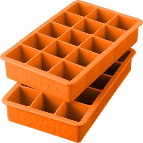 Miniatura 8 de Tovolo Bandeja de silicona para cubitos de hielo, color rojo manzana caramelo, paquete de 2 moldes para bandejas de hielo sin BPA para bebidas