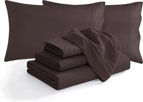 Miniatura 49 de Elegant Comfort - Juego de ropa de cama resistente a arrugas y decoloración más acogedor, sábana bajera elástica en todo el contorno, bolsillo