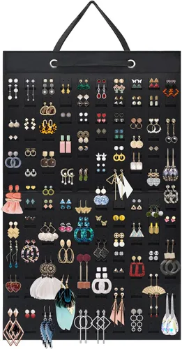Miniatura 8 de Organizador de Aretes, Soporte Colgante para Aretes, Capacidad para Hasta 128 Pares, Organizador de Almacenamiento para Aretes de Perno, Organizador