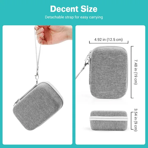 Miniatura 5 de ProCase Estuche de transporte para nebulizador portátil, máquina nebulizadora de mano para adultos y niños, bolsa de almacenamiento rígida con Gris