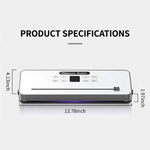Miniatura 2 de Máquina selladora al vacío Modos de alimentos secos y húmedos, 4 funciones preestablecidas, sello ajustable para frescura y video Sous (negro)