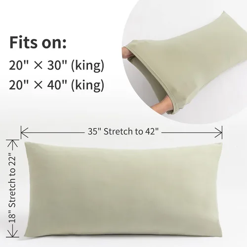 Miniatura 64 de Juego de 2 fundas de almohada pequeñas de punto Jersey Knit para viajes o niños pequeños de 12 x 16 pulgadas, 13 x 18 o 14 x 20 pulgadas, sobre