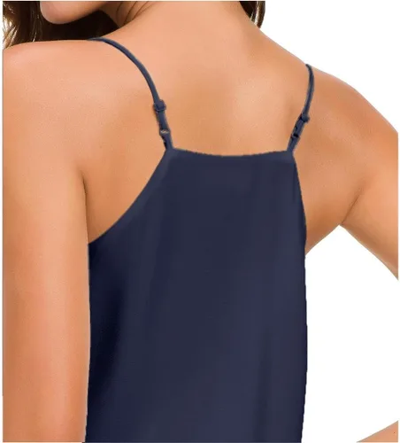 Miniatura 12 de Camiseta de chifón con tirantes delgados ajustables y cuello en V