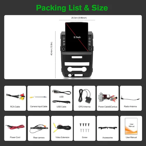 Miniatura 9 de [4+64G] Android 13 Estéreo de coche con Carplay inalámbrico y Android Auto para Ford F150 2009 2010 2011 2012 2013 2014 9.7 pulgadas pantalla táctil