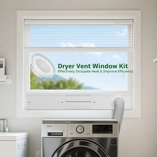 Miniatura 5 de Kit de ventilación de ventana para secadora BEWAVE, kit de ventilación de ventana compatible con manguera de ventilación de secadora de 4