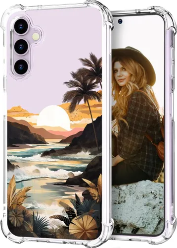 Miniatura 74 de Hungo Funda compatible con Samsung Galaxy S23 con diseño floral y bonito diseño transparente, femenino para mujeres y niñas, con hermoso clavel