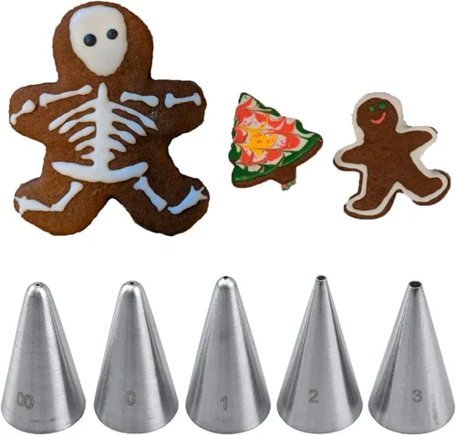 Miniatura 9 de Puntas de Glaseado Grandes, Punta de Manga Pastelera Eclair Churro Macaron Estrella Redonda para Decorar Pasteles, Cupcakes, Galletas, 5 Piezas F