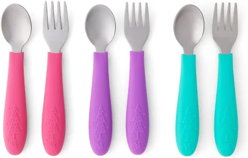 Miniatura 12 de Elk and Friends cubiertos para niños con mango de silicona Cubiertos seguros para niños Utensilios para niños pequeños Cucharas y tenedores