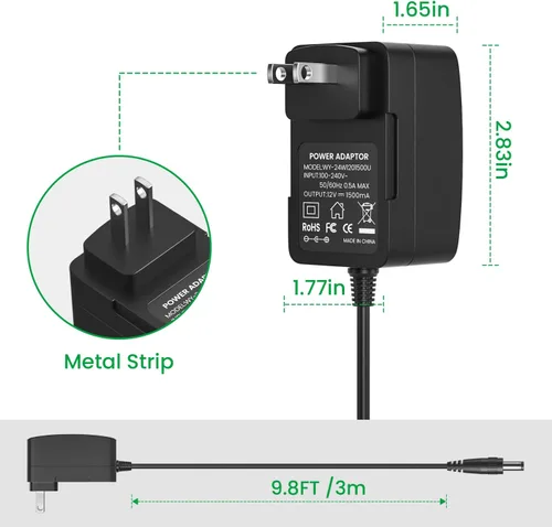 Miniatura 3 de Auspow Adaptador de corriente de 12V 1.5A para Yamaha PA130 PA150, fuente de alimentación de 12V 1.5A para teclado Yamaha PSR YPG YPT DGX DD EZ
