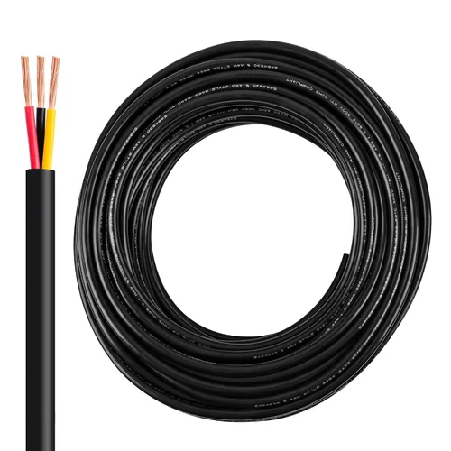 Miniatura 26 de Cable eléctrico calibre 10 con 2 conductores de cobre puro, libres de oxígeno, trenzados, de cloruro de polivinilo, flexible, para tiras