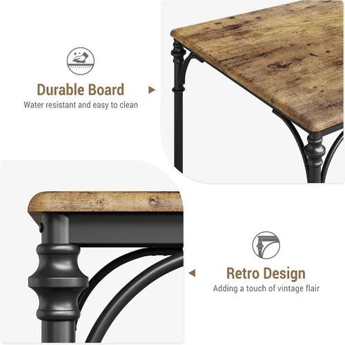 Miniatura 6 de Juego de mesa de comedor para 4 mesas de comedor y sillas modernas, juego de 4 sillas para 4 con banco de madera para comedor, comedor, juego
