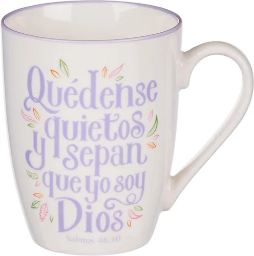Christian Art Gifts Taza de Café de Cerámica Con Borde Lila - 12 oz. Taza de Café y Té Inspiradora Segura Para Microondas y Lavavajillas Con