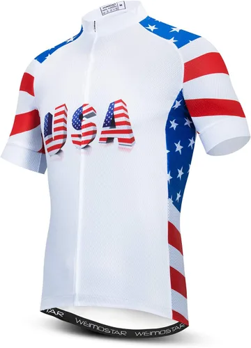Miniatura 84 de Weimostar Hombre Ciclismo Jersey Manga Corta Bicicleta Ropa Multicolor Diamante