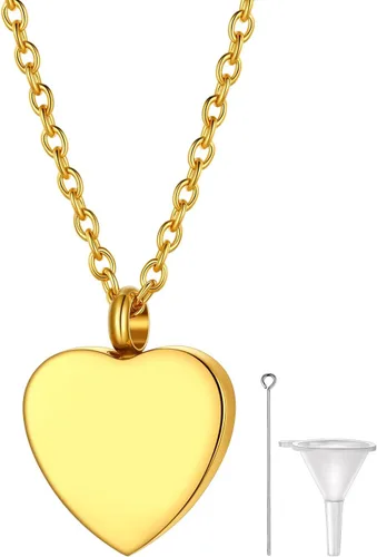 Miniatura 23 de Richsteel Collares de urna para cenizas para mujeres y hombres, collar con colgante de cremación para cenizas, joyería conmemorativa de acero