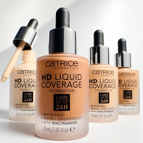 Miniatura 8 de Catrice Base de cobertura líquida HD, impecable, de alta cobertura, vegana y libre de crueldad (002 beige porcelana)
