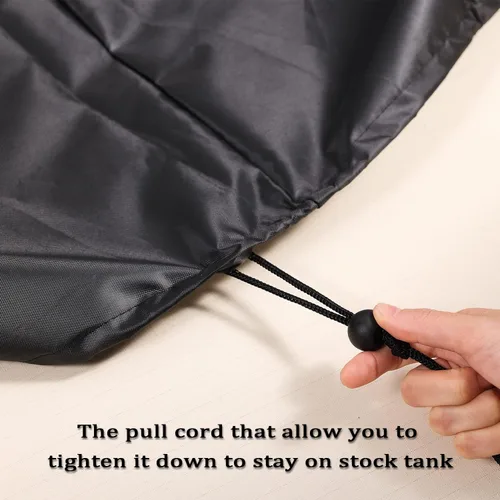 Miniatura 5 de TOYMIS Cubierta para tanque de almacenamiento ovalada resistente al calor, impermeable, negra, 52.8 x 31.5 x 11.8 pulgadas, personalizada, sólida