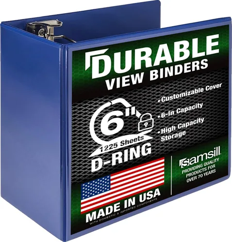 Miniatura 89 de Samsill Carpeta duradera de 1.5 pulgadas, fabricada en los Estados Unidos, carpeta de anillos en D, carpeta transparente personalizable, color rojo