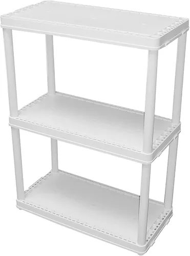 Miniatura 9 de Gracious Living Unidad de almacenamiento ligera de altura fija de 3 estantes, 12 x 24 x 33 pulgadas, sistema organizador para el hogar, garaje, 3