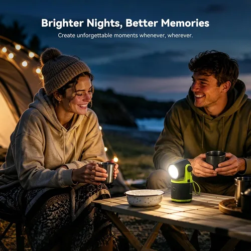 Miniatura 4 de CLAKAP Linterna LED para campamento, linterna recargable de 3000 lúmenes, linterna giratoria de 180°, luz de campamento portátil con cargador