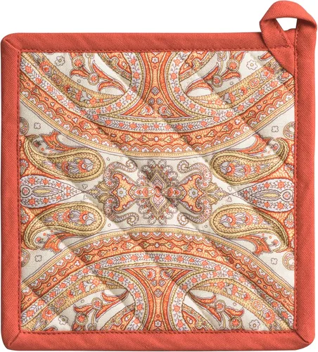 Maison d' Hermine - Agarradera con asa «Estampado de Cachemira», 100 % algodón, resistente al calor, para hacer una barbacoa, cocinar, hornear, para