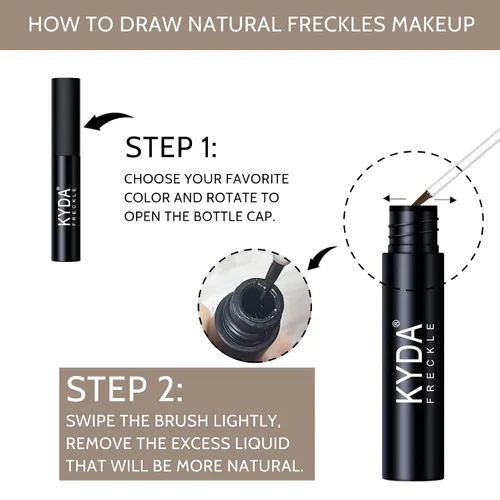 Miniatura 7 de KYDA Maquillaje líquido para pecas, pecas sintéticas resistentes al agua, aspecto natural, para construir, de larga duración, bolígrafo de punto