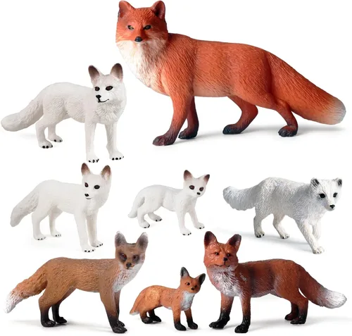 Miniatura 8 de SIENON 18 piezas de figuras de animales del bosque, miniaturas de animales del bosque para bebés con búho, erizo, zorro, ardilla, oso, mono, ciervo