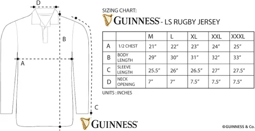 Miniatura 2 de Guinness Camiseta de rugby irlandés de manga larga para hombre camiseta de rugby estilo polo para hombre sudadera de cerveza