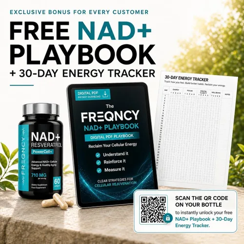 Miniatura 7 de FREQNCY Suplemento de resveratrol NAD+, 500 mg de ribósido de nicotinamida pura (NR), fórmula avanzada de NAD 4 en 1 para energía celular