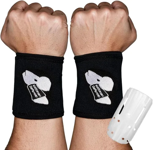 Miniatura 9 de Kettlebell Wrist Guards, Sweat Weighted Wristbands with Insert Support, Shock-Absorbing Sleeve Protector for Athletes Fitness Strength Training