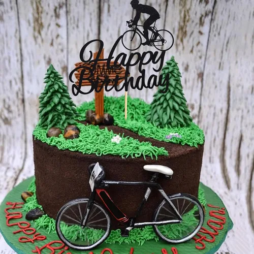 Miniatura 4 de 1 adorno para pastel de cumpleaños, decoración de pastel de fiesta de cumpleaños, decoración de pastel con temática deportiva Bicicleta