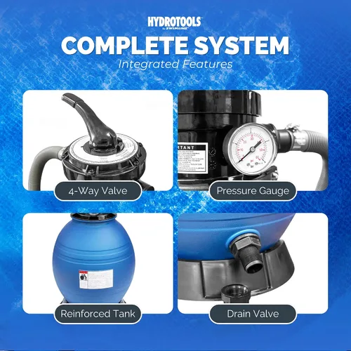 Miniatura 6 de Swimline Hydrotools Bomba de filtro de arena para piscina de 12 pulgadas para piscinas elevadas y enterradas Intex Bestway Sistema completo de 1/3