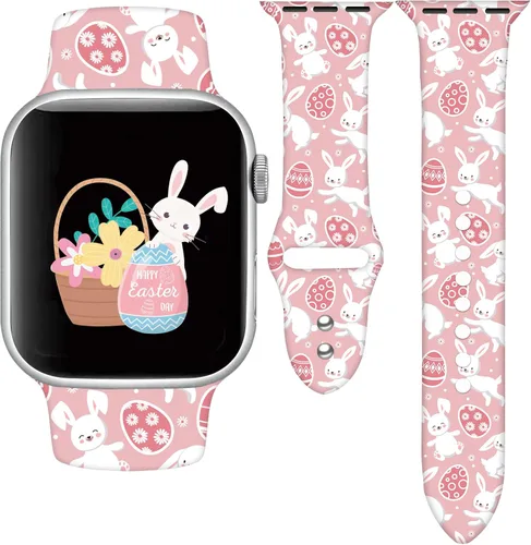 Miniatura 36 de Holidays - Correa de reloj compatible con Apple Watch de 38, 40, 41, 42, 44, 45 y 49 mm para mujeres y hombres, correa deportiva de silicona suave