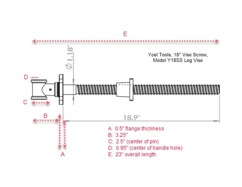 Miniatura 5 de Yost Tools, Y18SS Yost, Tornillo de banco, 18 pulgadas