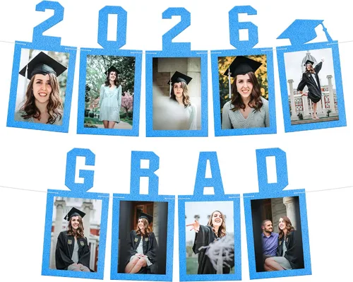 Miniatura 9 de KatchOn, Cartel de fotos de graduación negro 2026 – Grande, 10 pies Banner de graduación Clase de 2026 personalizado Decoraciones de graduación