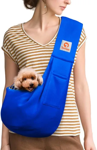 Miniatura 21 de TOMKAS - Transportador de perros estilo canguro para perros pequeños (negro, para mascotas de 2 a 7 libras)