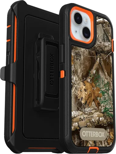 Miniatura 3 de OtterBox Funda para iPhone 15, iPhone 14 y iPhone 13 Defender Series, Realtree Edge (naranja Blaze/Negro/borde RT), resistente y duradera