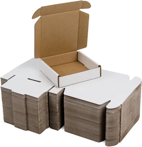 Miniatura 11 de SUNLPH - Paquete de 50 cajas de envío pequeñas de 4x4x1 pulgadas, cajas de cartón corrugado negras, caja de embalaje para mudanza y envío Negro