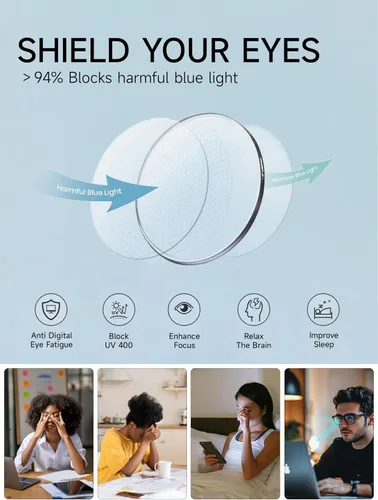 Miniatura 4 de Anteojos retro con bloqueo de luz azul, ligeros estilo sirena, protección anti fatiga ocular, para TV, computadora, juegos, para mujeres y hombres