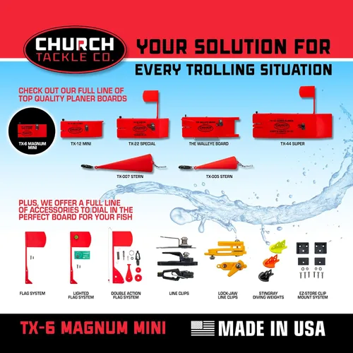 Miniatura 6 de Mini cepilladora TX-6 Magnum a estribor por Church Tackle Co